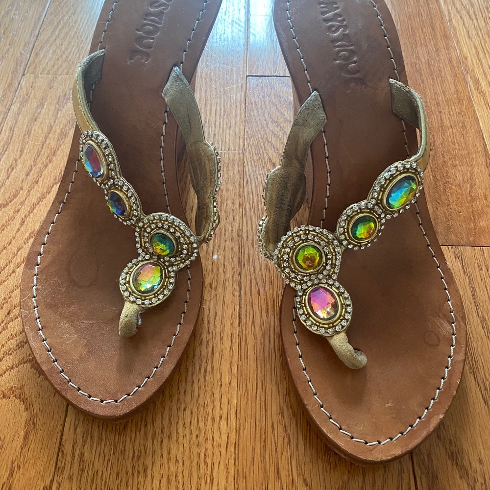 Mystique bejeweled wedges size 9